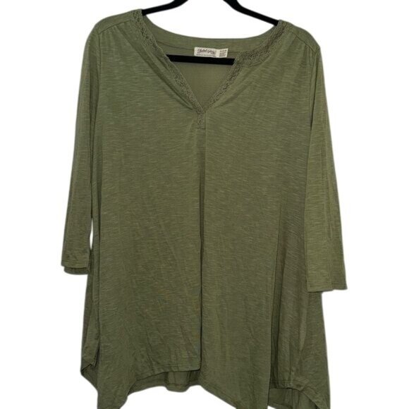 Faded Glory Olive Twist Top XL (16-18) - Picture 1 of 9